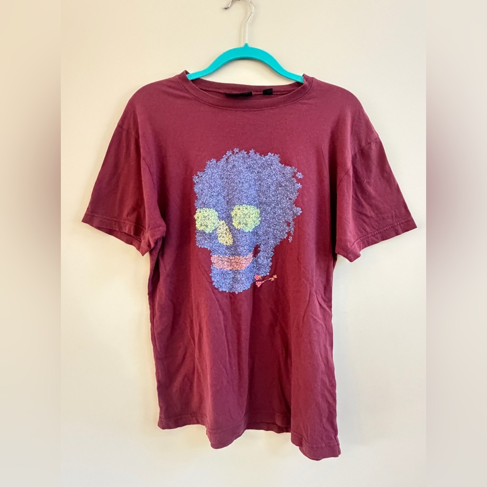 Marc Jacobs for Marc by Marc Jacobs Floral Skull Cotton Short Sleeve T-Shirt Top